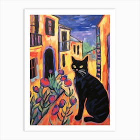 Painting Of A Cat In Urbino Italy 2 Art Print