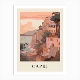 Capri Vintage Pink Italy Poster Art Print