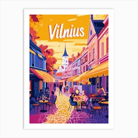 Aihrgdesign A 1970s Inspired Travel Poster For Vilnius 1 Art Print