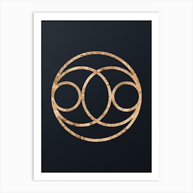 Abstract Geometric Gold Glyph on Dark Teal n.0031 Art Print