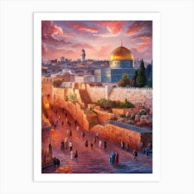 Jerusalem At Sunset 1 Art Print