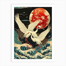 Cranes In Flight 11 Art Print