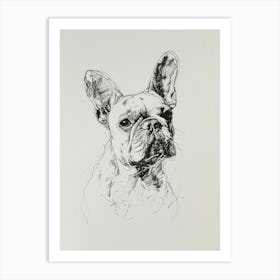 French Bulldog Line Sketch 2 Art Print