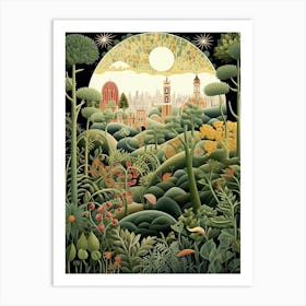 Park Gell Spain Henri Rousseau Style 2 Art Print