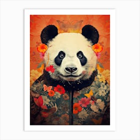 Panda Art In Collage Art Style 2 Art Print