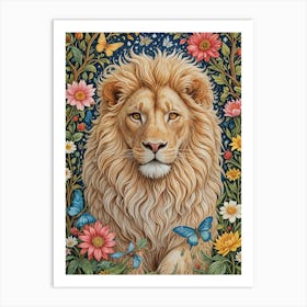 Floral Lion Art Print