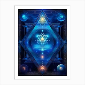 Celestial Abstract Geometric Illustration 5 Art Print