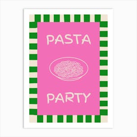 Pasta Party Pink & Green Poster Art Print