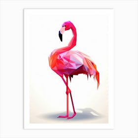 Colourful Geometric Bird Greater Flamingo 1 Art Print