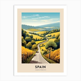 Camino Primitivo Spain Vintage Hiking Travel Poster Art Print