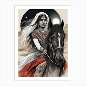 Egyptian Woman On Horseback 1 Art Print