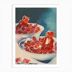Red Gummy Bears Vintage Advertisement Illustration 2 Art Print