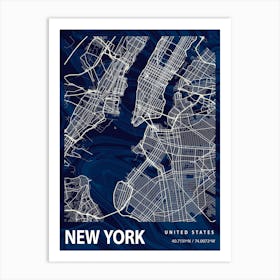 New York Crocus Marble Map Art Print