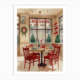 Christmas Dining Room 2 Art Print