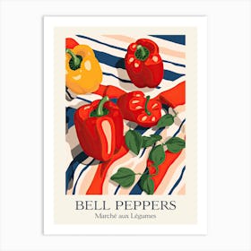 Marche Aux Legumes Bell Peppers Summer Illustration 3 Art Print