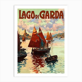 Sailing Boats On a Lake Garda Art Print