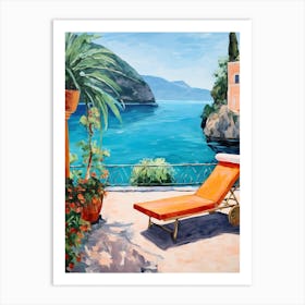 Sun Lounger By The Pool In Positano Italy 2 Art Print