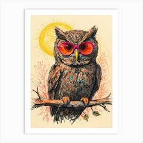 Owl In Sunglasses 1 Art Print