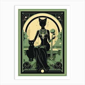 The World, Black Cat Tarot Card 2 Art Print