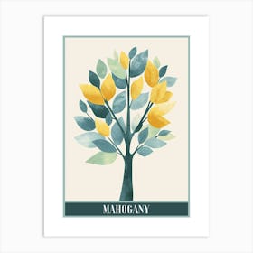 Mahogany Tree Flat Illustration 8 Poster Art Print