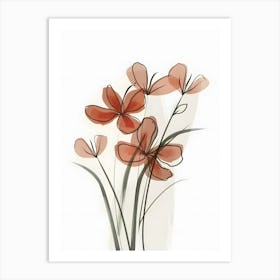 Minimalist Flower Line Art 2 Art Print