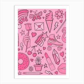 Pink Print Art Print