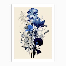 Blue Flowers 50 Art Print