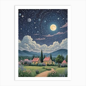 Moonlight In The Valley Art Print