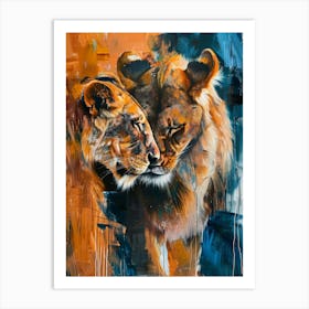 Lion Lovers 1 Art Print