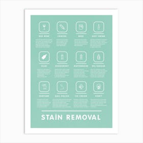 Stain Removal Instruction With Bohemian Style Laundry And Stylish   Art Print