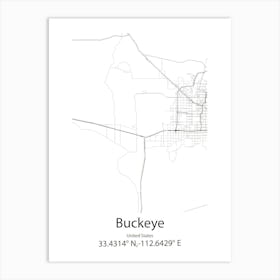 Buckeye,United States Minimalist Map Art Print