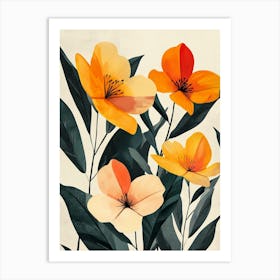 Orange And Yellow Flowers Art Print