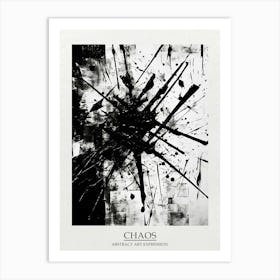 Chaos Abstract Black And White 9 Poster Art Print