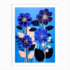 Blue Flower Illustration Hydrangea 8 Art Print