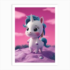 Unicorn In The Sand Art Print