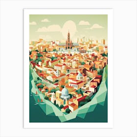 Seville, Spain, Geometric Illustration 4 Art Print