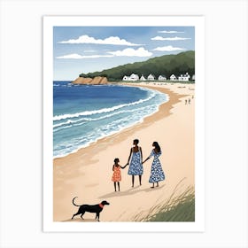 People On The Beach Painting (27) Art Print