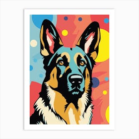 Pop Art Cartoon German Shepherd 3 Art Print