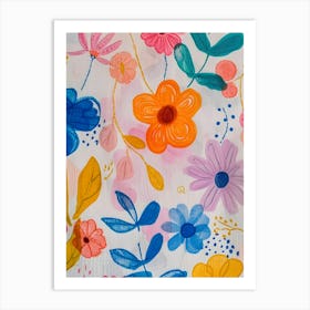 Colorful Floral Painting Art Print