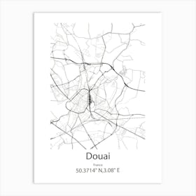 Douai,France Minimalist Map Art Print