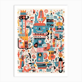 Abstract Doodles Art Print