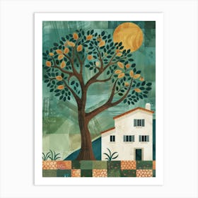 House And Tree Canvas Print Art Print