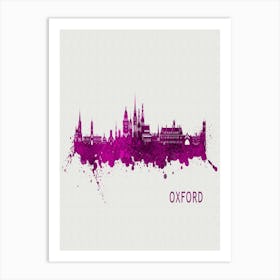 Oxford England City Purple Art Print