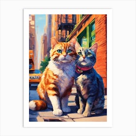 Two Cats On The Street Art Print