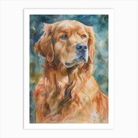 Golden Retriever Watercolor Painting 4 Art Print