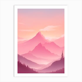 Misty Mountains Vertical Background In Pink Tone 97 Art Print