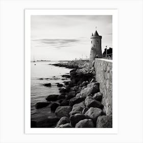 Antibes, France, Mediterranean Black And White Photography Analogue 3 Art Print