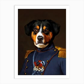 Lieutenant Que The Dog Pet Portraits Art Print