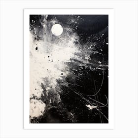 Cosmic Symphony Abstract Black And White 1 Art Print