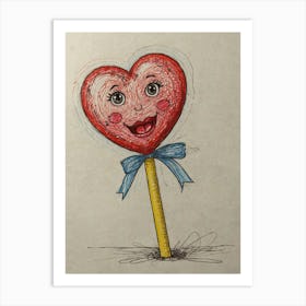 Lollipop Heart Art Print